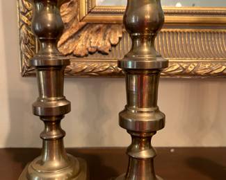 Lot #227 - $28 pair of 8"  brass candlesticks