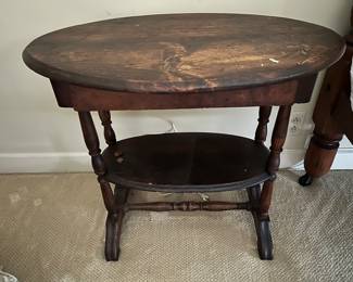 Lot #64 - $125 Oval table with 1 drawer. 26"H x 30"W x 20"D