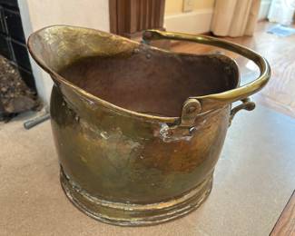 Lot #224 - $75 brass scuttle bucket12" x 9-1/2" x 10-1/2"