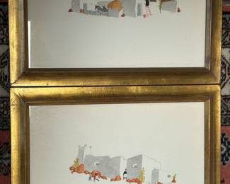 Lot #9 - $250 Pair of watercolors by Robert Tyler Lee. Each is 17"x13" framed