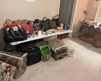 Designer bags, most never used.