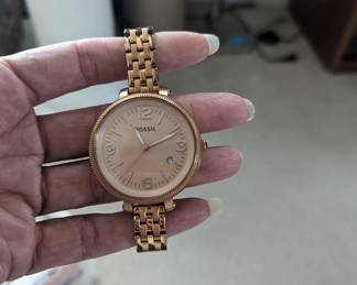 Rose Gold Fossil Watch