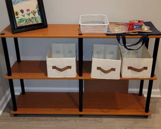 Shelving unit 48"w x 12"d x 29.5"h - reduced to $35 includes 3 baskets
