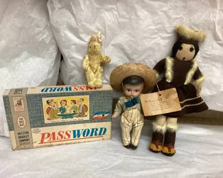 FTM210 Vintage Dolls, Stuffed Animal & Board Game