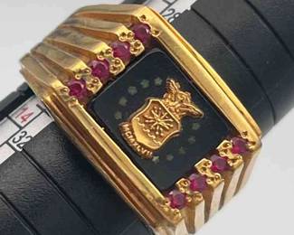 FTM112-Men's 10k Gold And Ruby Ring