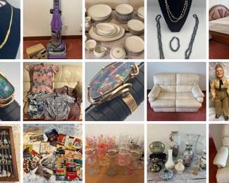 FANTASTIC THINGS IN MILILANI CTBids Online Auction • Bidding Ends 03/31/24 • Pickup 04/02/24
This auction features beautiful vintage gold & gemstones jewelry, beautiful furniture including leather, vintage, koa (?), a vintage/antique doll collection, vintage sterling silver souvenir spoons from around the world, kitchen goods including silverware sets, knives and more, household goods, collectibles, vintage Pyrex, mixed media art and so much more! What will you find! Happy bidding!