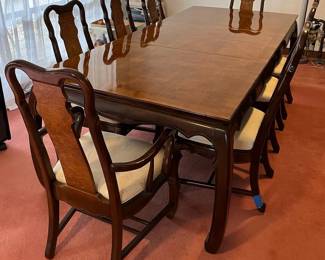 FTM064 Asian Rose? Wood Dining Table With Chairs 