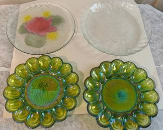 FTM076 Carnival Glass Deviled Egg Serving Plates & More!
