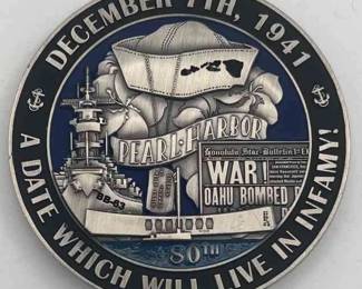 FTM105- 80th Anniversary Pearl Harbor/Hickam Field Challenge Coin