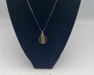 FTM104-Sterling Silver Necklace And Earrings Combo