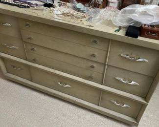 Available now!  Retro dresser and mirror. Asking $80