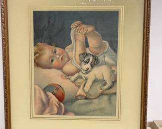 Sweet vintage baby print.  Other great prints and art available