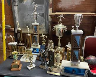 Bowling trophies- some are really great 1950s and 1960s