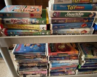 VHS!  Disney, Peanuts, lots of great kids videos.  Some adult movies as well.
