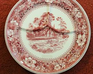 $12 ~ ROSA PINK DIVIDED DINNER PLATE, 10". VGUC.  (To purchase or inquire about this item, please text 470.370.0348.)