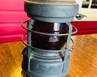 $95 ~ VTG LUCK-E-LITE TRUCK WAGON CONTRACTOR LANTERN. No visible markings. (To purchase or inquire about this item, please text 470.370.0348.)