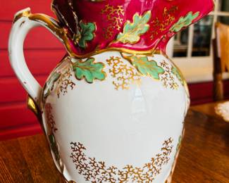 $40 ~ BEAUTIFUL VINTAGE PITCHER. NO MARKINGS. See photo for condition. (To purchase or inquire about this item please text 470.370.0348.)