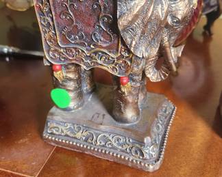 Vintage wooden hand carved elephant from India