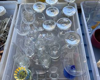 Wine glasses, glassware