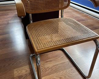 MCM cane and steel chair