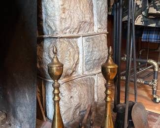 Vintage fireplace tools