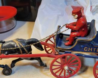 Cast iron horse and wagon 