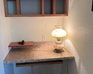 Antique lamp 50 has a chip