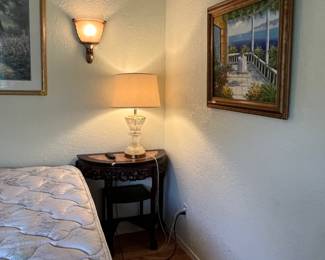 Marble end table and lamp