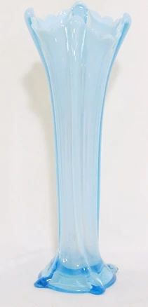 3787 - Signed Northwood opalescent blue 11" swung vase

