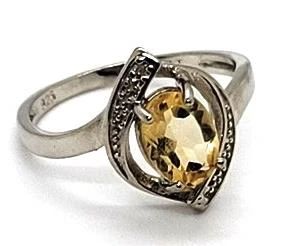 45w - Sterling Silver Citrine Ring, size 7
