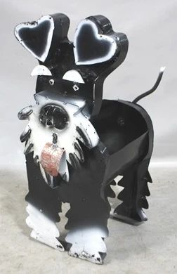 7860 - Metal terrier dog planter, 24.5 x 26 x 10

