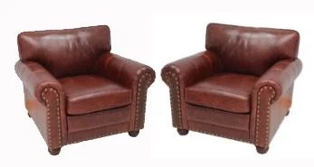 8523 - Pair Hardwick leather chairs by LEA Leather 36 x 41 x 37
