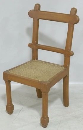 835 - Cane seat carved chair 37 x 21 x 21
