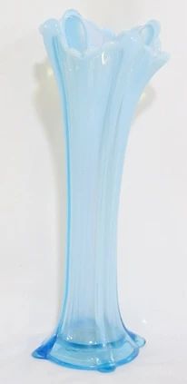 3786 - Signed Northwood opalescent blue 11" swung vase
