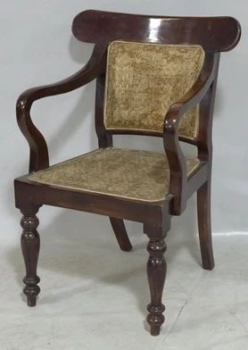 837 - Carved & caned wooden chair 37 x 25 x 22
