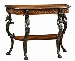 137 - Powell Masterpiece console with horse heads 31 x 43 x 15.5
