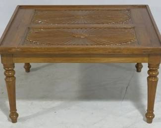 838 - Carved coffee table, 18 x 35 x 31
