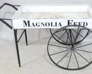 7892 - Magnolia metal garden cart, 27 x 21.5 x 48
