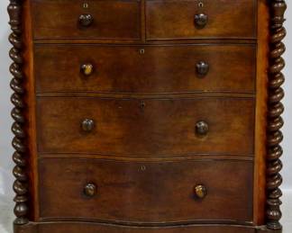 3935 - English barley twist 2 over 3 chest of drawers 47 x 48 x 21

