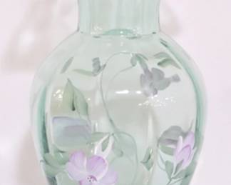 3810 - Fenton hand painted 8.5" vase
