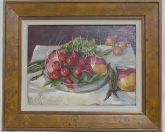 3321 - Radish and Turnip by Della Roberts 9x12 oil painting on linen
