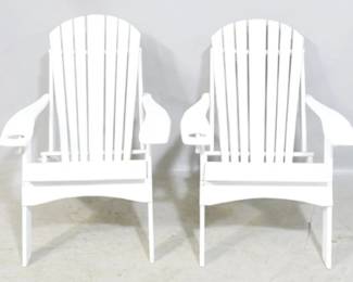7908 - Pair Pennsylvania Amish white chairs 35 x 27 x 27
