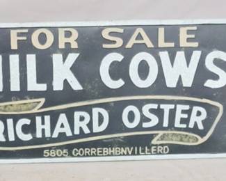 7891 - Milk cow metal sign, 24 x 48
