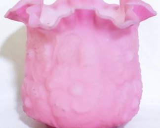 3969 - Fenton pink rose satin 6" poppy vase
