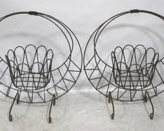 7862 - Pair metal wire planters, 27 x 24
