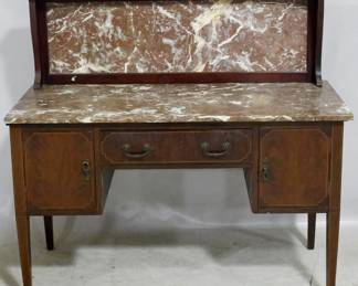 3939 - English marble top & back washstand 45 x 8 x 24
