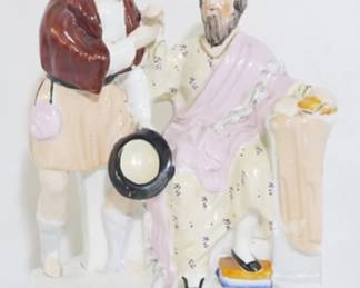 3774 - English Staffordshire double figurine, 10" tall
