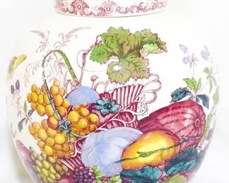 4124 - Large Mason's Fruit Basket ginger jar English Ironstone, 9" tall
