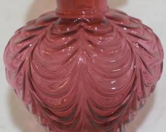 3377 - Fenton Cranberry Drape Vase 7.5"
