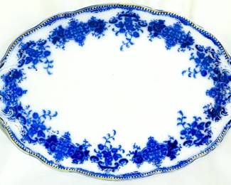 3978 - English flow blue oval platter, 11 x 8
